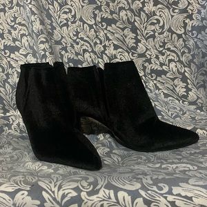Black Velvet Stiletto Ankle Boot